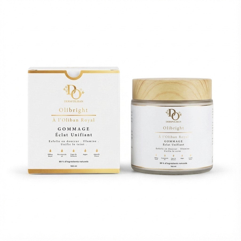 Gommage Éclat Unifiant à l'Oliban Royal – Olibrigh® (100 ml)