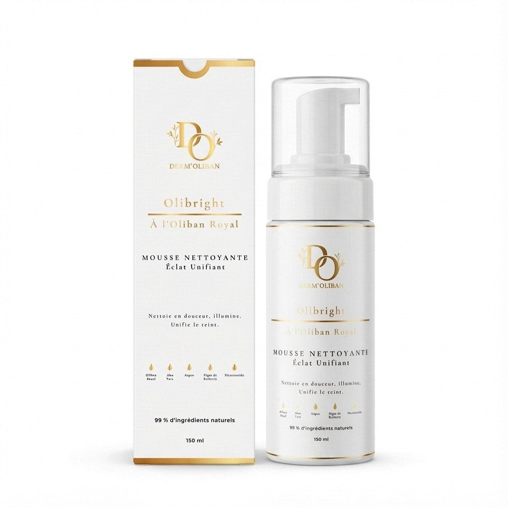 Mousse Nettoyante Éclat Unifiant à l'Oliban Royal – Olibrigh® (150 ml)